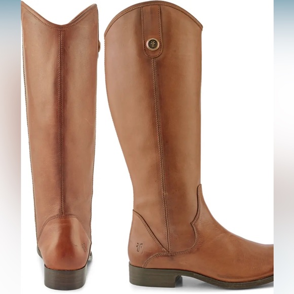 Frye Marissa Medallion inside zip Tall boot Color: CognacSize 8.5 NIB